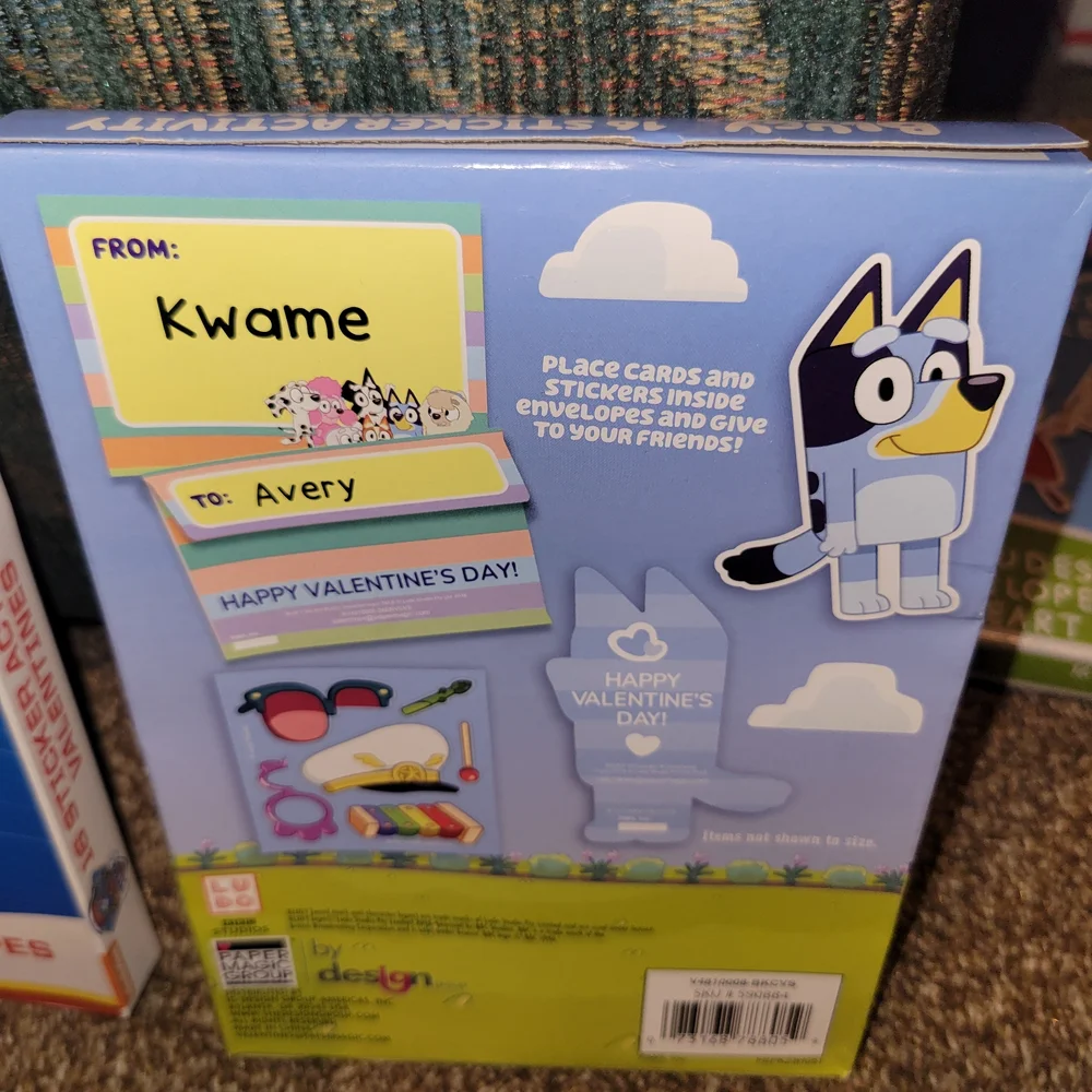 Paw Patrol and Bluey Sticker Activity Valentines Set